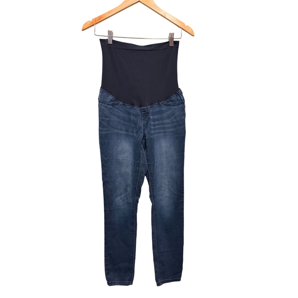 1822 Denim Maternity‎ Over the Belly Skinny Jeans Dark Wash Blue Size 29